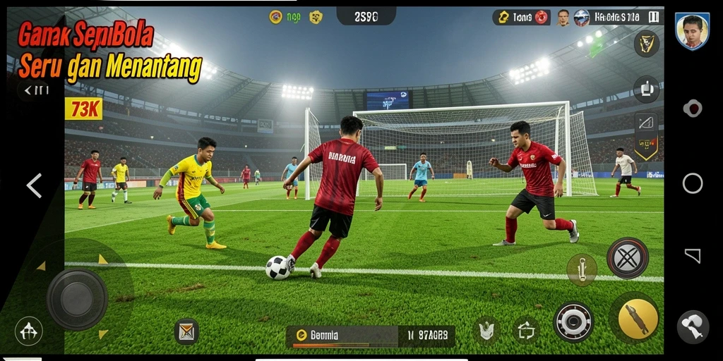 Tampilan gameplay menarik dalam 73K yang penuh aksi dan strategi.
