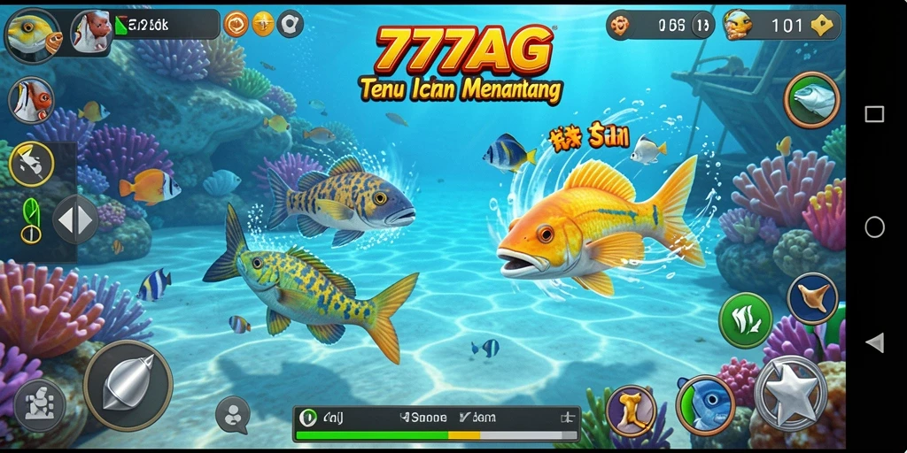 Tampilan gameplay 777AG yang seru dan menantang saat menembak ikan.