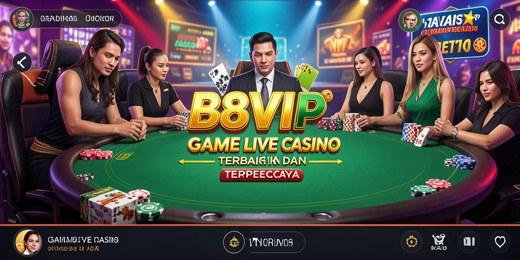 Tampilan gameplay Live Casino yang mendebarkan di B8VIP.
