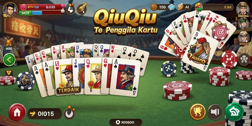 Tampilan permainan menarik dari BTV168 dengan kartu QiuQiu.