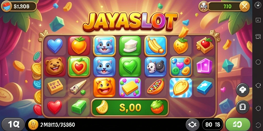 Tampilan menakjubkan dari gameplay JAYASLOT yang penuh warna.