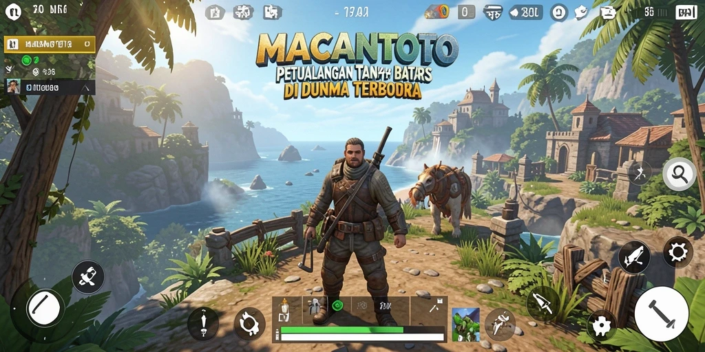 Tampilan gameplay MACANTOTO yang epik dan menawan di dunia terbuka.