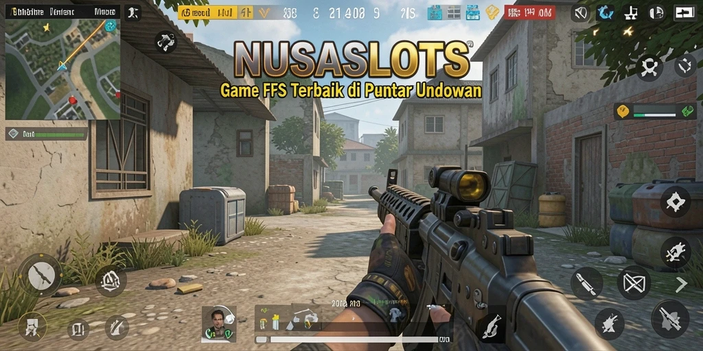 Screenshot gameplay NUSASLOTS menampilkan aksi seru dan mendebarkan dalam permainan FPS.