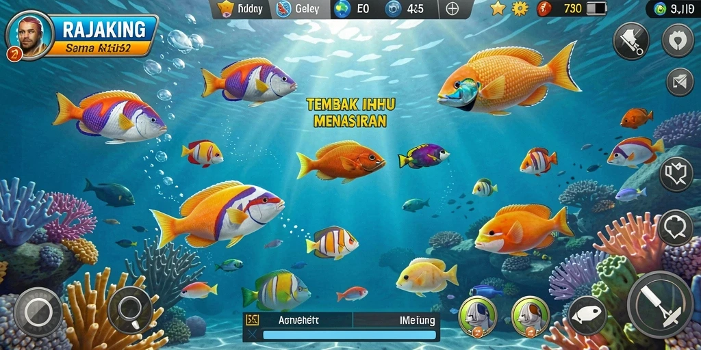Tampilan gameplay RAJAKING yang seru di Tembak Ikan.