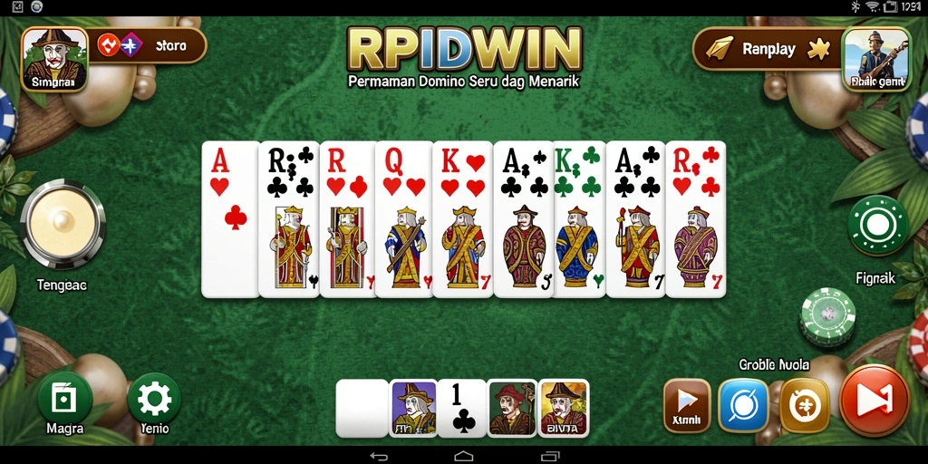 Screenshot RPIDWIN menampilkan gameplay domino yang menarik dan interaktif.