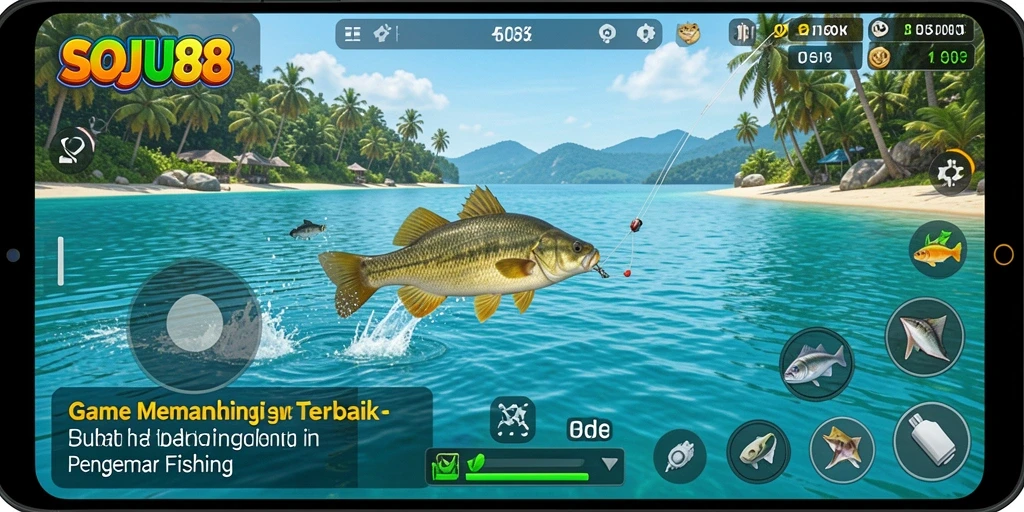 Screenshot gameplay SOJU88 dengan grafis memancing yang menakjubkan.