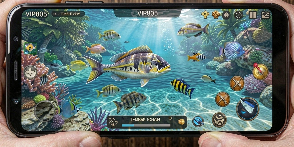 Gameplay seru VIP805 dengan tembakan ikan yang menantang.