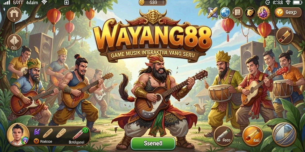 Tampilan gameplay menarik dari WAYANG88 yang mengajak Anda berinteraksi dengan musik.