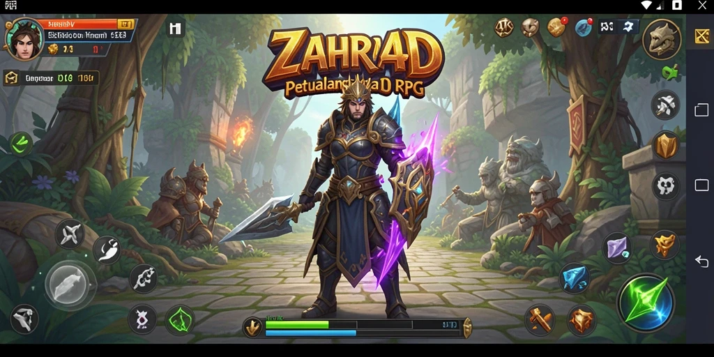 Gameplay RPG menakjubkan dengan berbagai karakter dan quest.